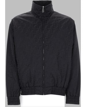 Fendi Giacca Bomber Con Trama "Ff" - Black
