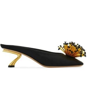 Ferragamo Safi S-Shaped Heel Mule - Black