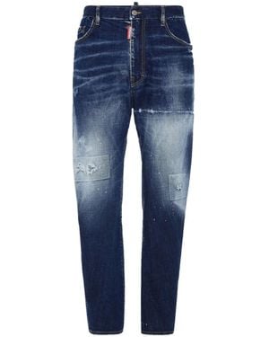 DSquared² Distressed Stretch-Cotton Jeans - Blue