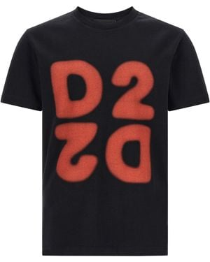 DSquared² Cotton Printed T-Shirt - Black