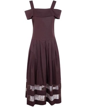 Blugirl Blumarine Lace Cotton Dress - Purple