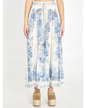 Zimmermann Wonderlust Long Skirt - Blue
