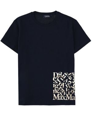 Max Mara Max Mara Tshirt Edile Con Logo - Blue
