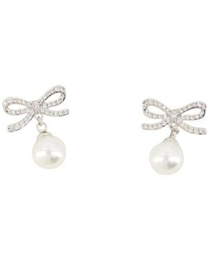 Self-Portrait Bow Earrings - Metallic
