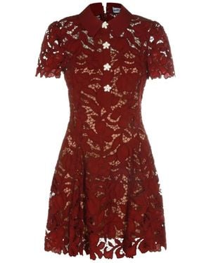 Self-Portrait Lace Mini Dress - Red
