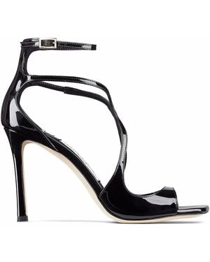 Jimmy Choo Leather Rubber Sandals - Black