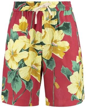 Drole de Monsieur Cotton And Linen Bermuda-Shorts - Blue