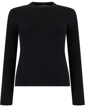 Max Mara Wool Jumper With Logo - Black