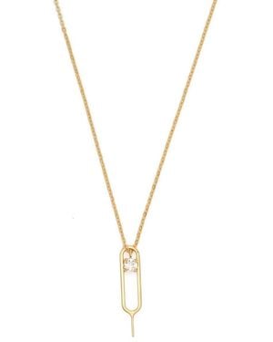 Saint Laurent Sim Key Charm Necklace - Metallic
