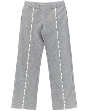 Moncler Enfant Details Crochet Sweatpants - Gray