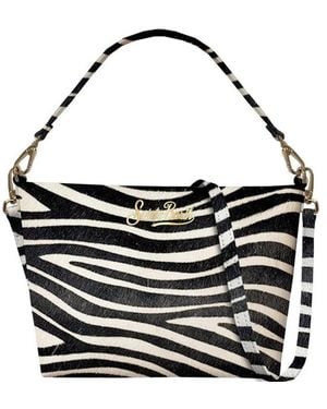 MC2 Saint Barth Zebra Print Top Bag - Black