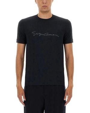 Giorgio Armani Viscose Elastane T-Shirts - Black