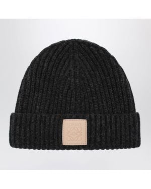 Loewe Ribbed Cashmere Beanie - Black