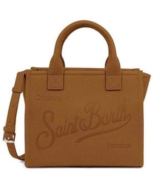 MC2 Saint Barth Debossed Logo Shoulder Bag - Brown