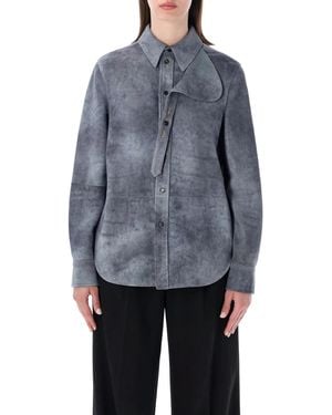 Bottega Veneta Cloudy Suede Shirt - Blue