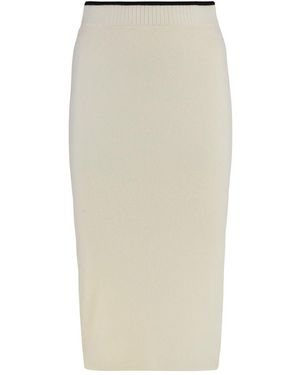 Pinko Nuova Guinea Ribbed Knit Skirt - Natural