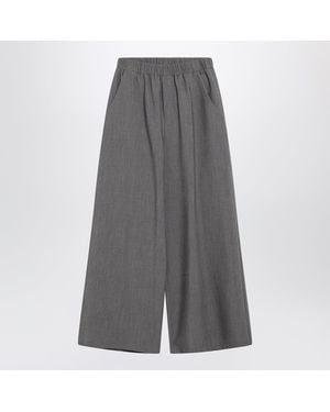 Douuod Oversized Chrysanthemum Pants - Gray