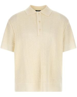 Balmain Monogram Jacquard Polo Shirt - Natural