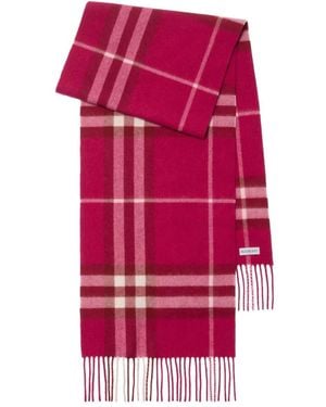 Burberry Plaid Cashmere Scarf - Red