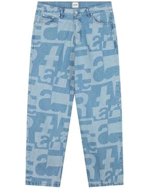 Arte' Denim "Allover" Trousers - Blue