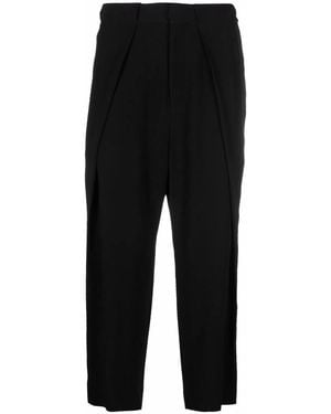 Balmain Side Folded Crepe Pants - Black