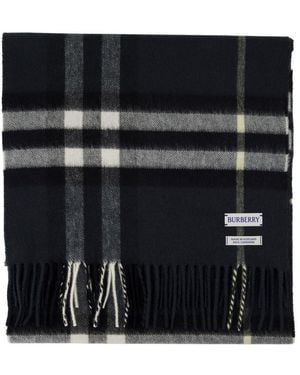 Burberry Cashmere Check Scarf - Black