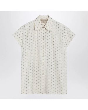 Valentino Short-Sleeved Floral Shirt - White