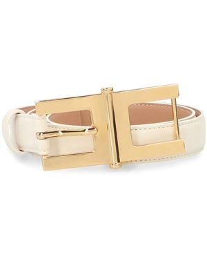 Elisabetta Franchi Belt With Logo Buckle - White