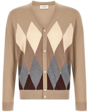 Ballantyne Cardigan Argyle - Natural