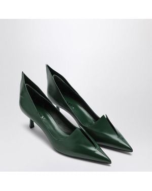 パンプス PRADA SS25 Dark green leather pumps (1I978NFD055055 F035G) Fir Green Brushed Leather Pumps | PRADA