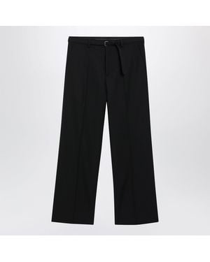 Dries Van Noten Wool Pants With Belt - Black