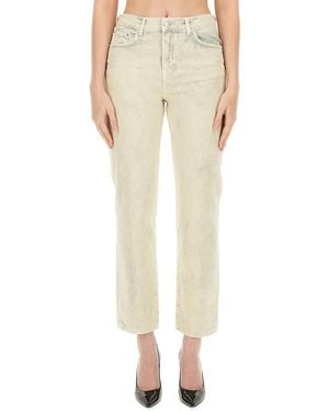 Moschino Faded Wash Cropped Jeans - Natural