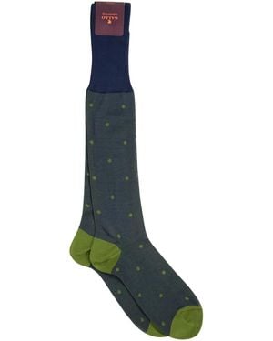 Gallo Polka Dot Cotton Long Socks - Blue