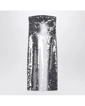 Max Mara Midi Dress With Gradient Sequin Effect - White