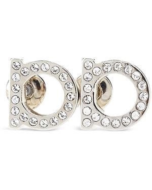 Ferragamo 'Gancini Cristalli Piccoli' Earrings - Metallic