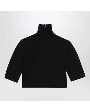 Max Mara Cropped Turtleneck Sweater - Black