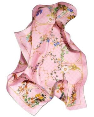 Gucci Herbarium Silk Twilly - Pink