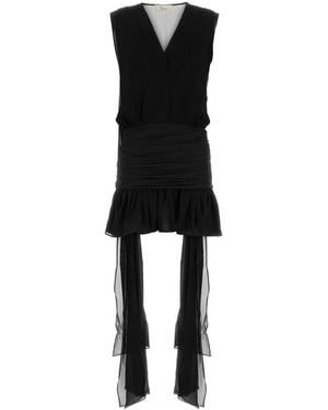 Blumarine 2A785A Georg Dress W/Jersey - Black