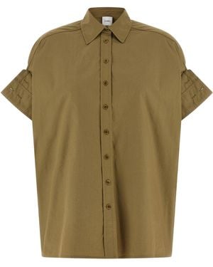 Nude Adjustable Sleeve Turn-Up Shirt - Green