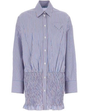 Prada Embroidered Poplin Shirt - Purple