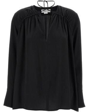 Victoria Beckham 'Gather Detail Tie' Blouse - Black