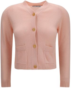 Acne Studios Cashmere V-Neck Cardigan - Pink