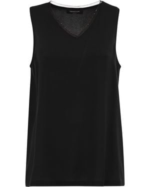 Fabiana Filippi Silk-Blend Sleeveless V-Neck Top - Black
