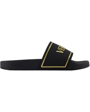 Versace Rubber Embossing Slides - Black