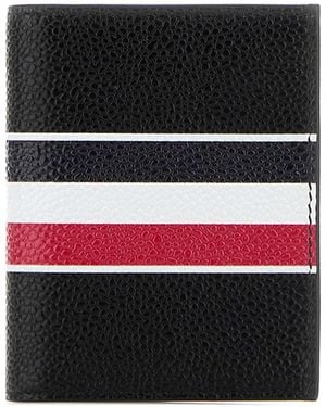 Thom Browne Leather Card Holder - Black