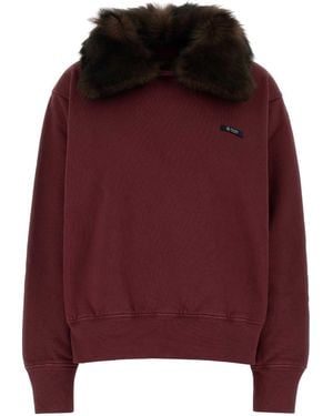 Prada Burgundy Cotton Sweatshirt - Red