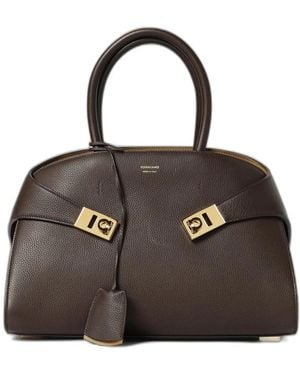 Ferragamo Hug Small Leather Handbag - Black