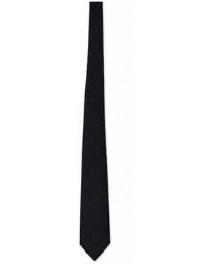 Giorgio Armani Silk Jacquard-Woven Tie - Black