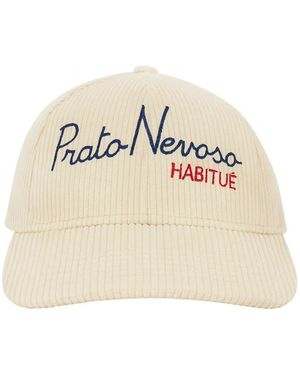 MC2 Saint Barth Cream Corduroy Embroidered Baseball Hat - Natural
