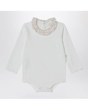 Teddy & Minou Bodysuit With Neckline And Floral Print - White